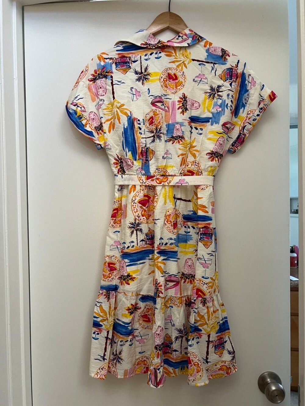 NWT Sam Edelman Postcard Tropical-Print Shirtdress Size 4 - Picture 5 of 5